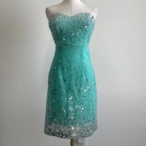 Fairycore Y2K Trixxie Strapless Sequin Dress Party Festival Whimsical 2000s